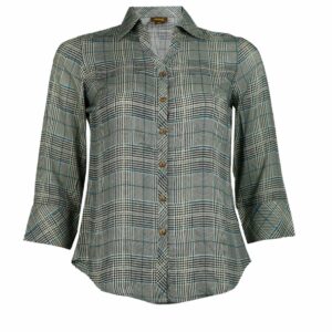 Ladies Shirt Ash Green Check